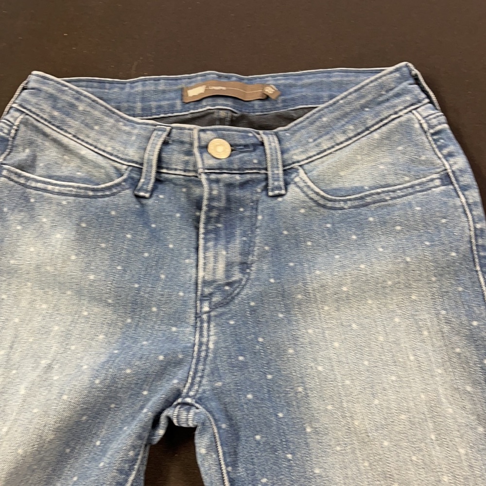 Levi’s White Polka Dot Jean Stretch Leggings Size 25 - Picture 5 of 7